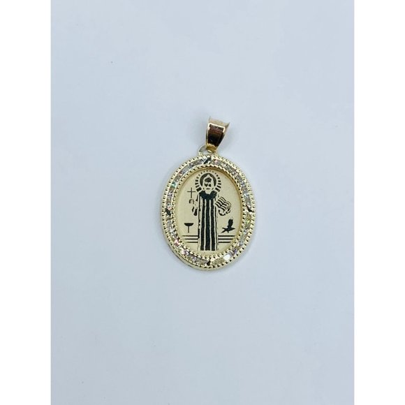 10k solid gold St Benedict charm pendant